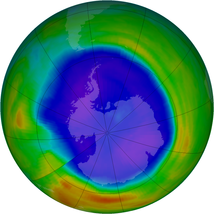 Antarctic ozone map for 16 September 1998
